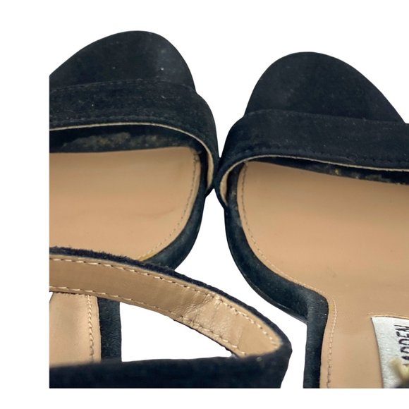 Steve Madden Women's Black Suede Carrson Block Heel with Adjustable Strap US 6 - Picture 6 of 10